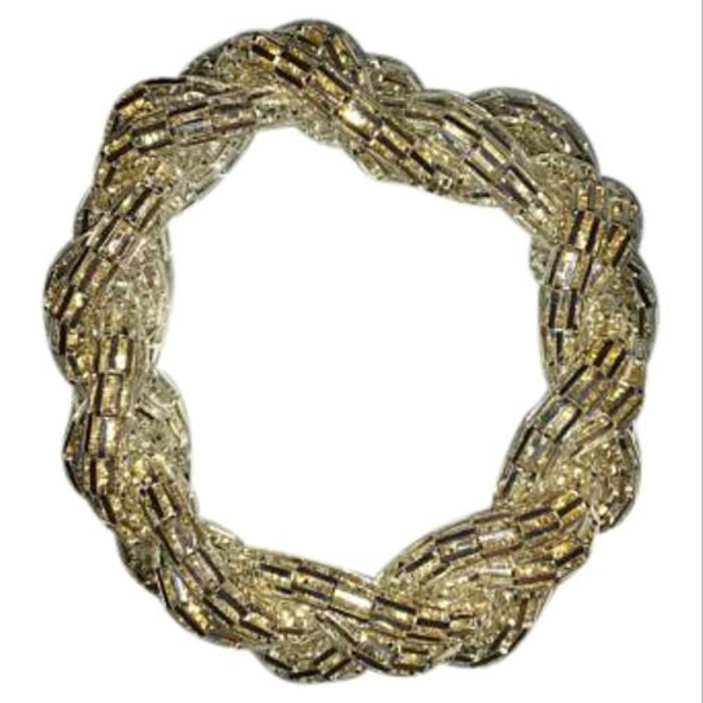 Clear/Gold Braided Bead Bracelet